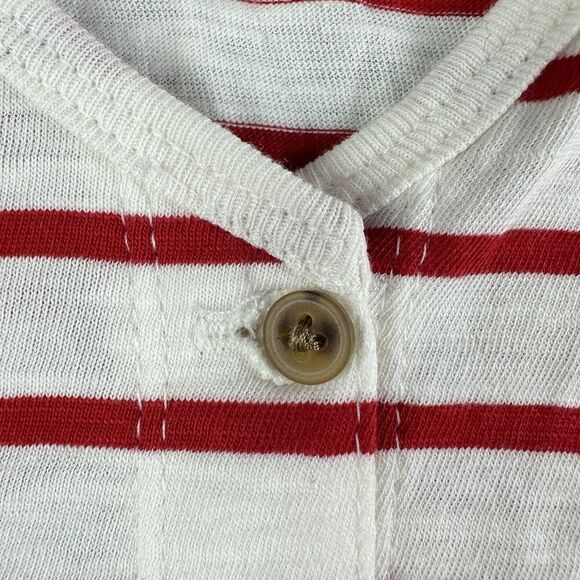 Old Navy Top Womens M Red Striped High Hip Short Sleeve Slub Knit Shirt NEW - Picture 5 of 13